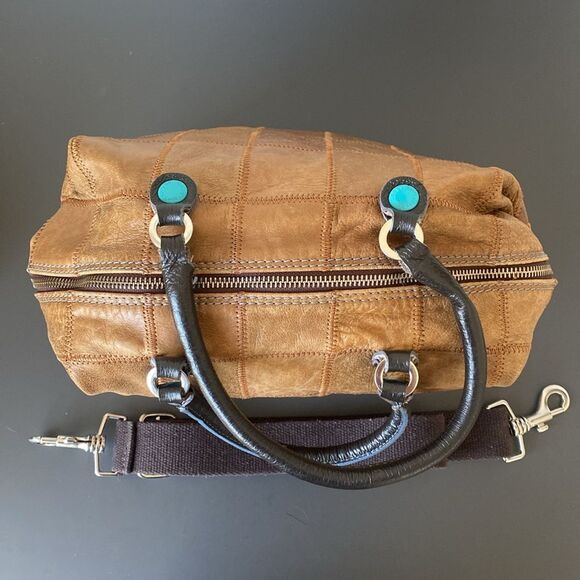 Gabs Franco Gabrielli Italy Patchwork Leather Convertible Tote Shoulder Bag Boho - Picture 6 of 16